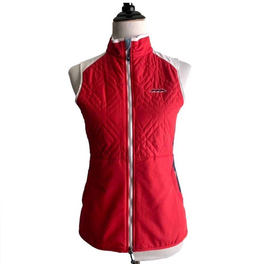 Peter Millar Lizzie Hybrid Vest Womens Small Red White Blue Logo Embroidered